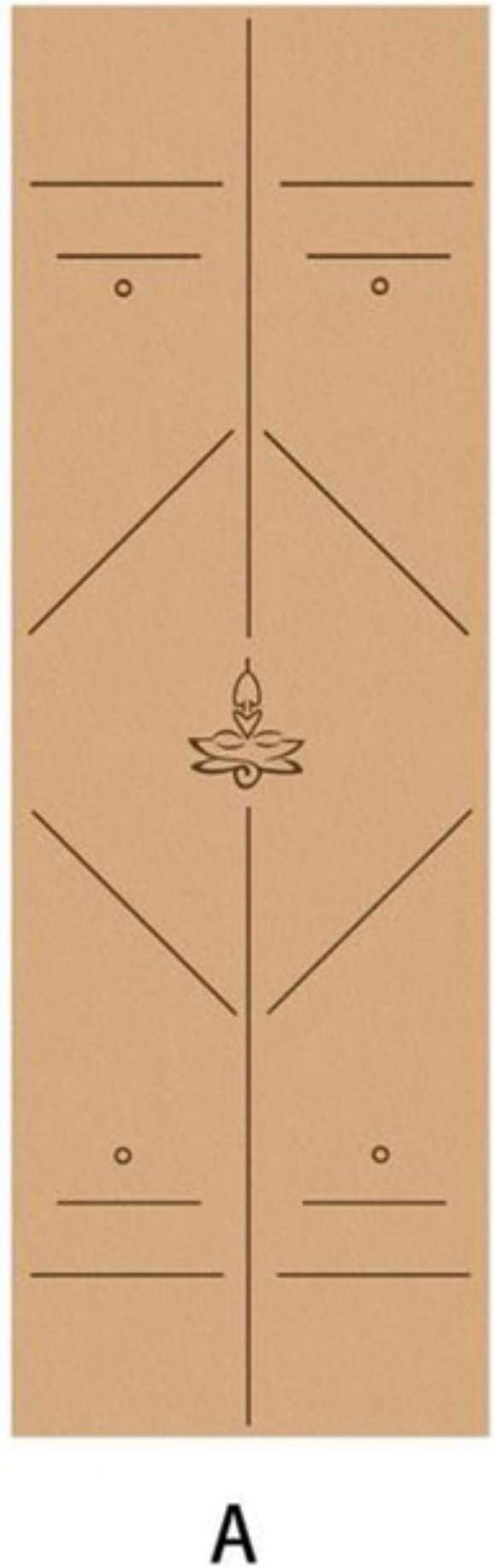 XCC Yoga Mat 70 in Fitness Natural Cork mats Pilates Sport Slimming Balance Training Gym with Position Line Non Slip Gymnastics Pad Gym Abdominal Exercise Workout
