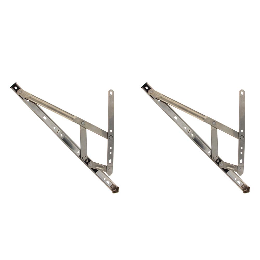 MroMax 16 Inch Casement/Hanging Window Hinge and 202 Stainless Steel Silver Tone 2PCS — image 1
