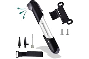 VeloChampion Mini Bike Pump with Frame Mount | Portable Compact Alloy Bicycle Pump with Frame Mount | Presta, Schrader & Dunl