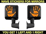 Jeep wave hand sticker vinyl decals Jeep wrangler cj jk wj all 2 pair (5 x 4.74, orager)