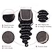 Ugrace Hair Loose Curly Hair Bundles with Closure Brazilian Virgin Hair Loose Deep Wave with Closure with Baby Hair Soft and Bouncy Natural Wave Human Hair with Closure 10/12/14+10 Inch Free Part