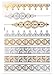 Premium Temporary Tattoos 8 Sheets 100+ Designs of Flash Metallic Gold, Silver & Color Shimmer by Life Essentials-Trendy Tribal & Boho Jewelry Tattoos