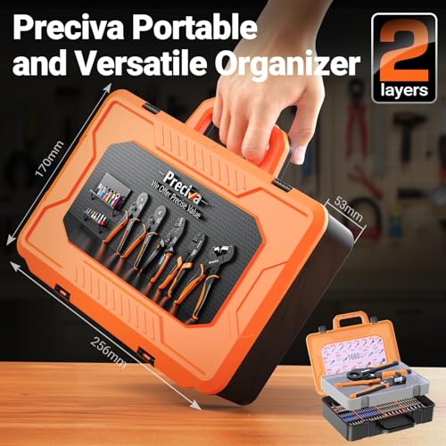 Preciva Hexagonal Crimping Tool Set, 0.08-16 mm² Wire End Ferrules Set, Compatible with 1660 Monotube Clamps, Self-Adjusting Crimping Pliers, Wire End Ferrules, Crimping Pliers, Crimping Pliers, Power Tool Set