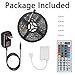 Led strip lights 5050 16.4ft/5m Flexible Led strip Changing RGB TOPMAX NON-Waterproof Lighting with 44keys Remote Cotroller and 12V 3A Power Adapter