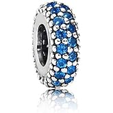 Sterling Silver Sparkling Spacer Birthstone Charms fit Pandora Charms Bracelets Christmas Birthday Jewelry Gift for Women Daughter Cubic Zirconia