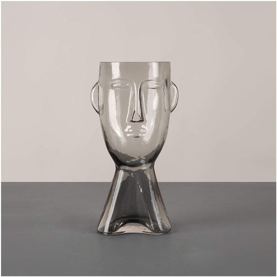 Table Centerpieces رمادي شفاف الزجاج زهرية غرفة المعيشة المنزل طاولة Table Centerpieces رمادي شفاف الزجاج زهرية غرفة المعيشة المنزل طاولة