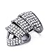 Punk Gray Full Finger Armor Ring W/rhinestone