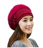 Women Winter Warm Cap Knitted Hat Rabbit Fur Headgear Headdress