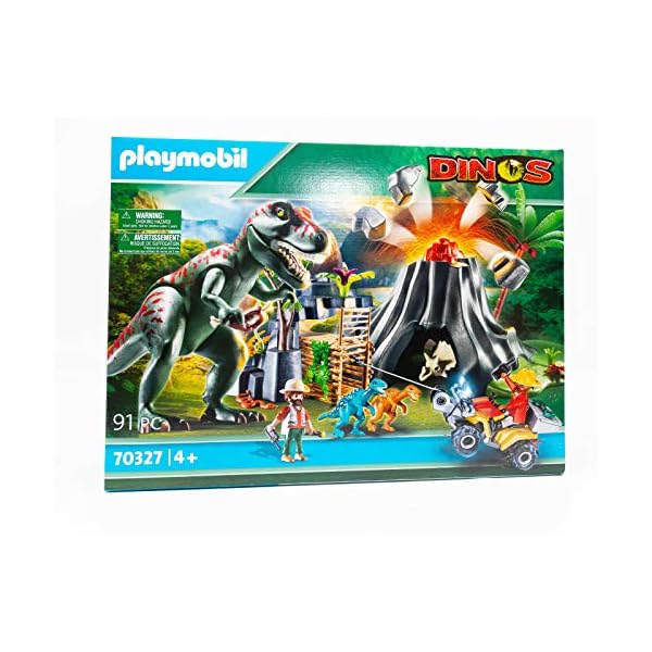 Playmobil 70327 Dinos XXL T-Rex Dinosaurier mit Vulkanausbruch und Figuren