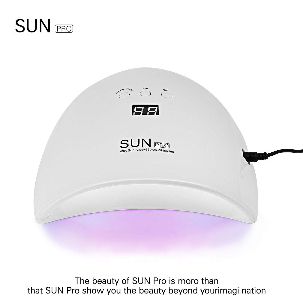 Lampada Unghie professionale 48W di U-KISS, Auto LCD 30s / 60s / 99s Modo a bassa temperatura portatile , per Smalti in Gel,in Automatico Sensore Lampada LED unghie