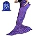 heartybay Crochet Mermaid Tail Blanket for Adult, Super Soft All Seasons Sleeping Mermaid Blanket (71