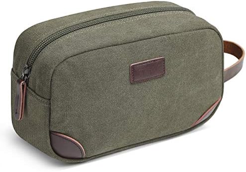 Toupons Men's Travel Toiletry Organizer Bag Canvas Shaving Dopp