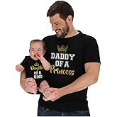 Tstars Daddy and Baby Girl Matching Outfits - Royal Father & Daughter Gift - Fathers Day Shirt Infant Bodysuit Set
