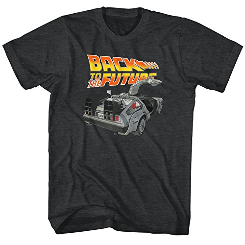 Back To The Future Delorean Car Mens Grey T-Shirt XL