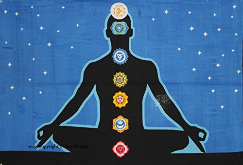 Handmade 40x30 Inch Cotton Mandala Tapestry – Yoga Mat, Wall Hanging, Beach Throw