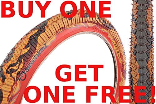 SWEETSKINZ SCORCH REFLECTIVE 20x 2.25"BMX/JNR MTB TYRE FLAME PATTERN RED/ORANGE