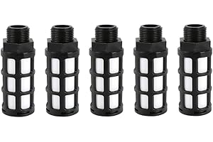 Black Plastic Exhaust Air Silencer 3/8" Air Line Pneumatic Mufflers Air Compressor Fitting Noise Reduce (5 Pack)