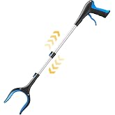 FGRHY Telescopic Grabber Reacher Tool, 5-Level Adjustable Length (23'' to 41'') - Trash Claw Gripper, Pickup Stick for Litter Picking, Yard Work, and Seniors (Blue)