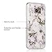 COSANO Galaxy S7 Edge Case, Marble Pattern Design Slim Flexible Clear [Hard Back +Soft Bumper TPU] 3D Shiny Glitter Mirror Effect Ultra Thin Skin Cover (White Marble S7edge)