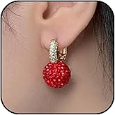 Red Earrings for Women Rhinestone Bling Earrings for Party Accessories Trendy Jewelry Gifts