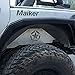 MAIKER Compatible with Rear Inner Fender Liners 2007-2017 Wrangler JK 4WD Five Star Logo Lightweight Aluminum Design Black