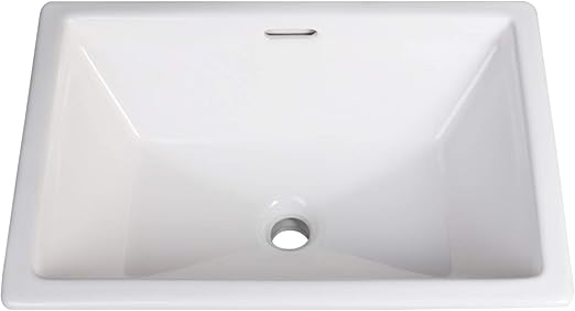 Enbol O2014a White Rectangle Drop In Self Rimming Porcelain