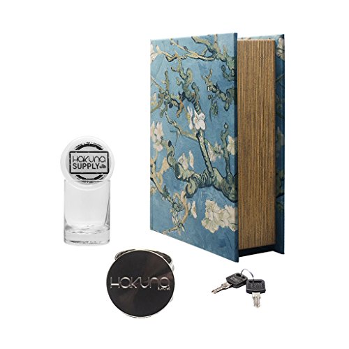 Discreet Locking Van Gogh "Almond Blossom" Book Box - 9 pc. Bundle, RAW Smoke Accessories, Stash Boxâ€¦