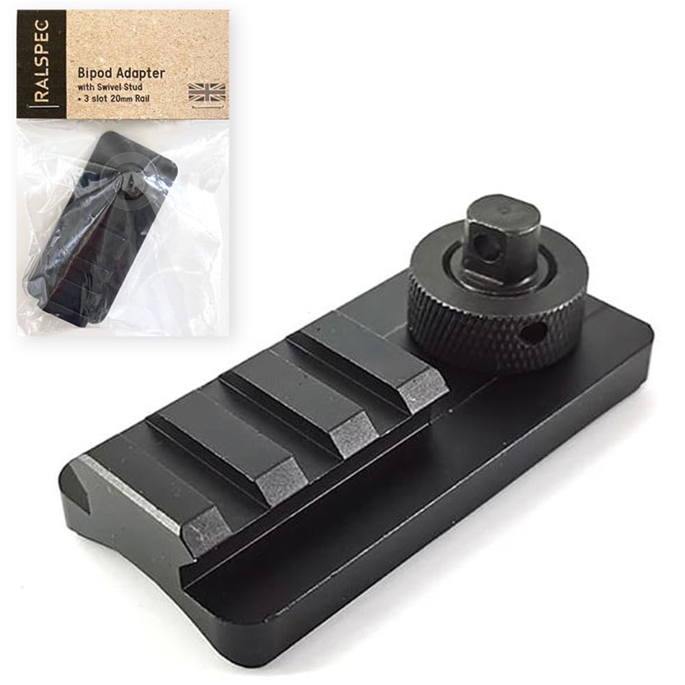 RALSPEC Sling Swivel Bipod Adapter Mount Stud with 3 slot 20mm Weaver Picatinny Rail