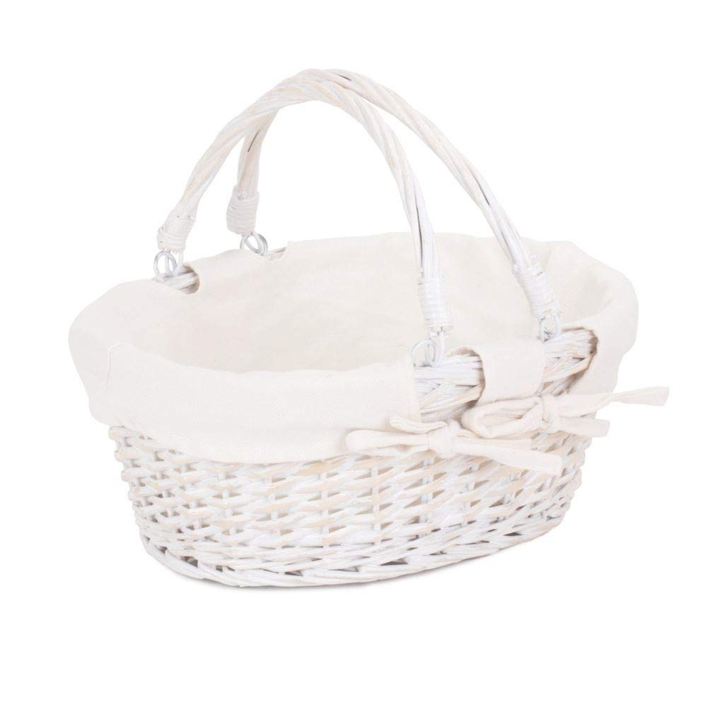 Red Hamper C104W Medium Swing Handle Wicker Shopper with White Lining