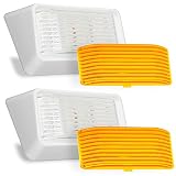 Leisure LED RV Exterior Porch Utility Light - 12v 280 Lumen Lighting Fixture. Replacement Lighting for RVs, Trailers, Campers, 5th Wheels. White Base, Clear and Amber Lens Included (White, 2-Pack)