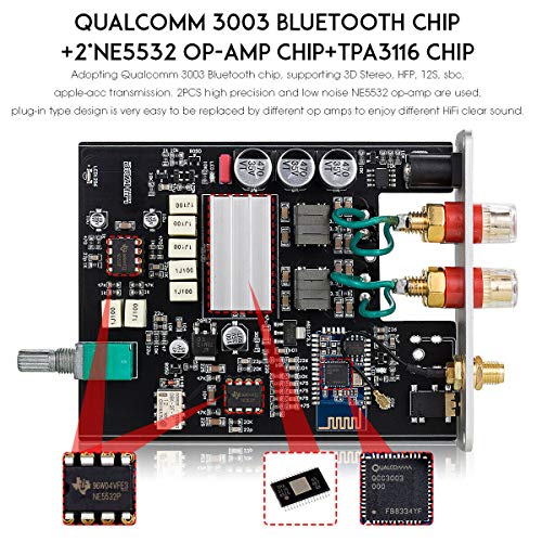 Douk Audio G5 HiFi Bluetooth 5.0 Digitale versterker Mini Class D Stereo versterker (Zwart) - Image 6