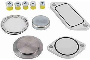 Bnineteenteam EGR Spacer, EGR Plug Kit 5pcs Aluminium Alloy Gaskets + 5pcs Rubber Plugs for ISX 15 CM2250 CM2350 Engine