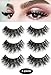 3D Mink False Eyelashes-Dramatic Makeup Strip Eyelashes 100% Siberian Fur Fake Eyelashes Hand-made Natural Messy False Eyelashes& Reusable 3 Pair Pack