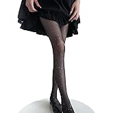Iovsnim Women's Sheer Tights with Silver Sequin Design
