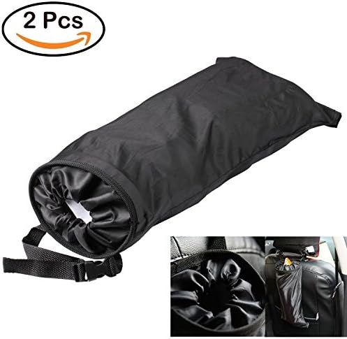 VVHOOY Car Trash Can,2 PCS Car Vehicle Hanging Front Back Seat Litter Bags Garbage Can Containers