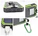 Solar Power, 12000mAh Portable Solar Powered Phone Charger Dual USB Solar External Battery Pack Power Bank for Cellphones With Solar LED Lights For Emergency or As A Camping Light (Green)