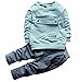 2PCS Baby Boys Girls Cartoon Clothing Set Long Sleeve Shirt and Pants 4Years Light Green