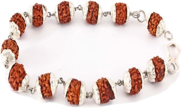 PowerFortunesSilver Capped Rudraksh Bracelet