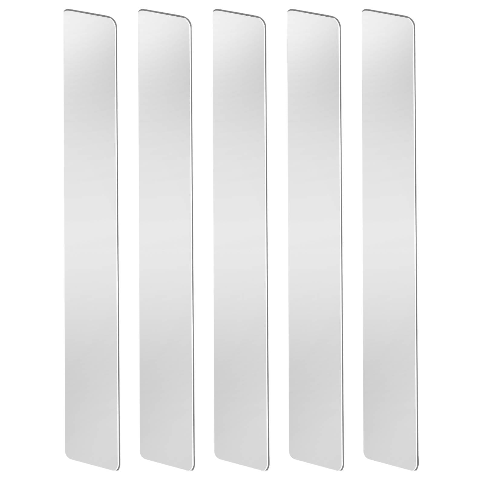 Photo 1 of Metal Strips Stainless Steel Finishing Sheet Metal Gap Filler Trim Strip 12"x 1"x 0.02" Metal Shim Stock for DIY Craft Kitchen Stovetop 5 Pcs