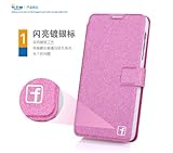 Lenovo A850 Silk Flip Leather Case for Lenovo A850 Wallet Pouch Skin Cover Phone Shell (Rose)