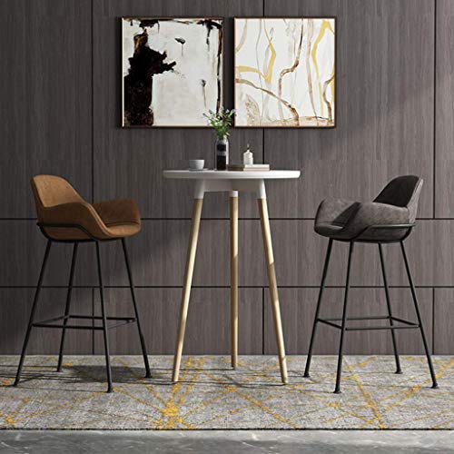 ZHAS Moderner Küchenhocker aus Kunstleder, 26"H, grau, 4er-Set – Bild 4