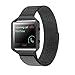 Fitbit Blaze Accessory Band,Large(6.3-9.1 in),Oitom Frame Housing+Milanese loop stainless steel Bracelet Strap for Fitbit Blaze Smart Fitness Watch (Black Frame+Loop)