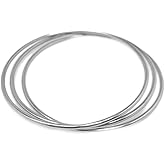 Loralyn Designs Thin Round Stainless Steel Bangle Bracelets for Women (Set of 3)
