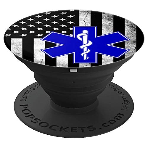EMS EMT Paramedic Emergency Ambulance American Flag PopSockets PopGrip: Swappable Grip for Phones & Tablets