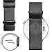 22mm Magnetic Milanese Loop Stainless Steel Magnet Closure Lock Band For Samsung Gear 2, Gear Neo, Gear Live, Gear S3 frontier, Gear s3 Classic (Magnetic Loop Black)