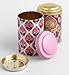 Stylish Purple Pink and Gold Tea Canister set of 2. Airtight lid, Metal , Tin canisters set, Tea Container, Storage tins.