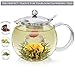 NEW DESIGN - Stovetop Safe + Lead-Free Glass Teapot Kettle - 40 oz / 1200 ml Capacity - Removable Stainless Steel Infuser - Great For Loose Leaf Tea, Blooming Tea, Tea Bags & Fruit Infused Water