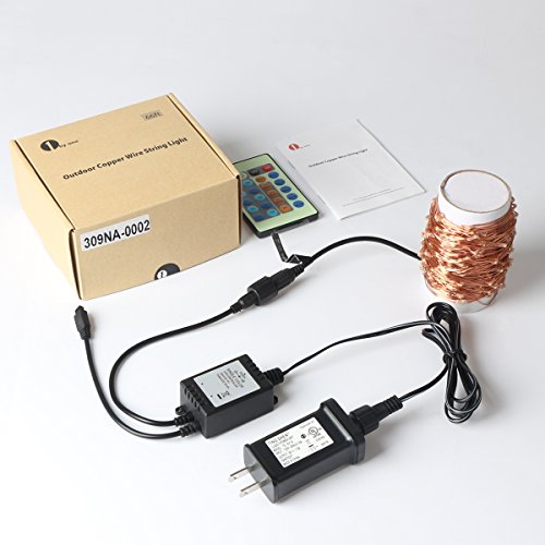 image for LED String Lights 66 ft with 200 LEDs, 1byone Twinkle Lights Copper Wi