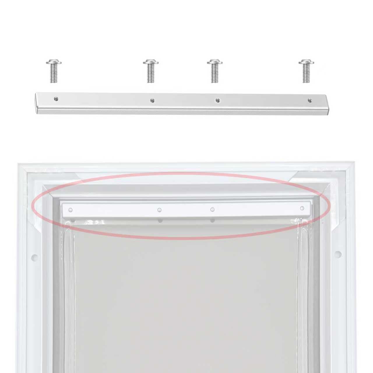 Photo 1 of 1 PCS Medium Metal Replacement Bracket for PetSafe Dog Door Replacement Flaps PAC11-11038 - Aluminium Alloy Dog Door Flap Bracket - Easy Installation with Screws