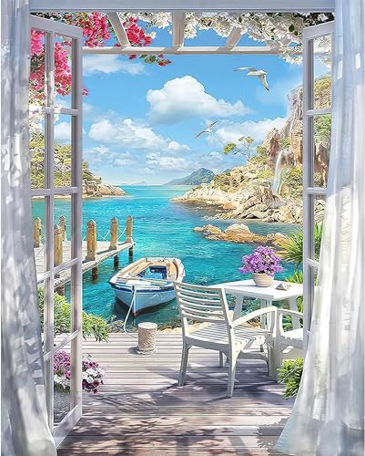 ChicAbode Paint by Number for Adults Canvas, DIY Door Paint by Number Kits on Canvas for Adults Beginner, High Definition, Landscape Acrylic Oil Painting Number Kits for Gift Decor, 16x20 Inch